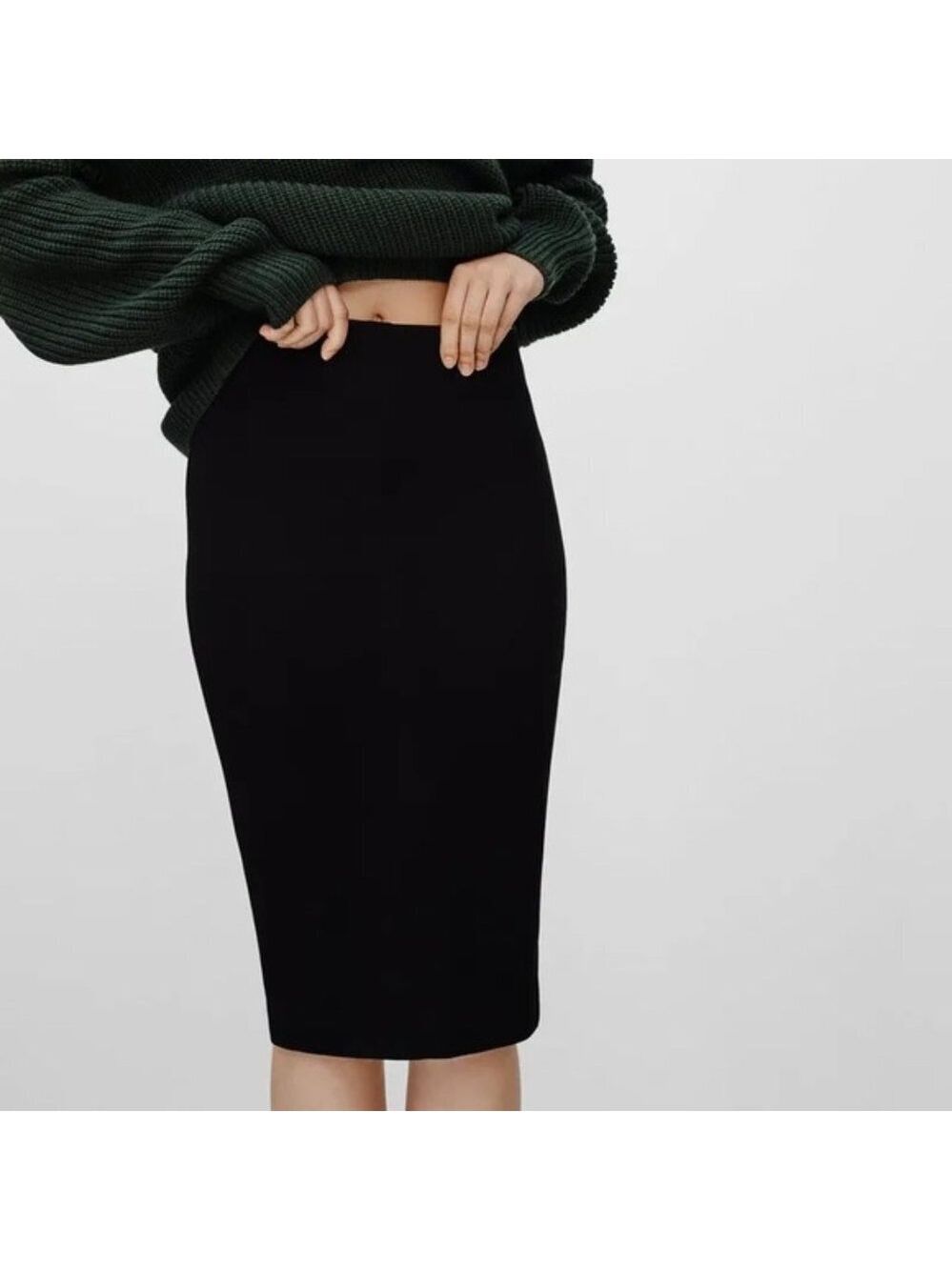 Wilfred Black Pencil Skirt Rayon Nylon Spandex Blend Size XS